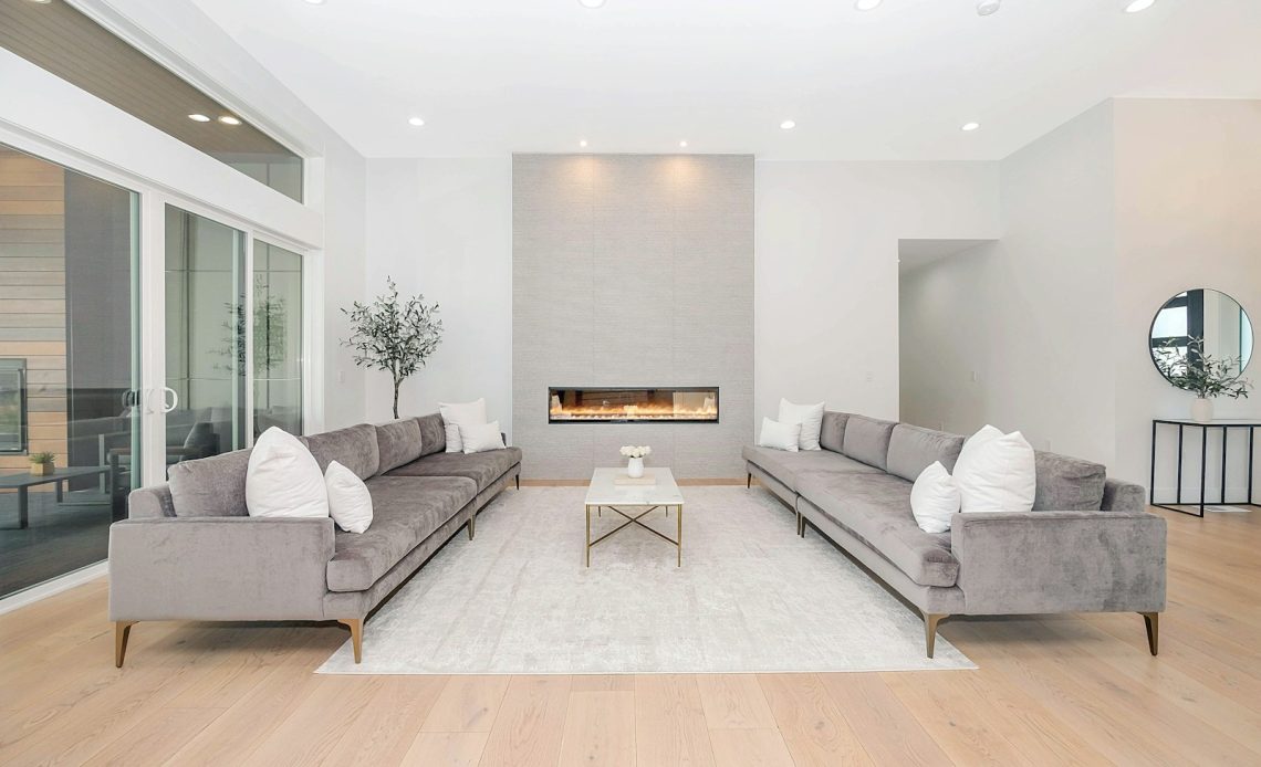 white couch and brown wooden table